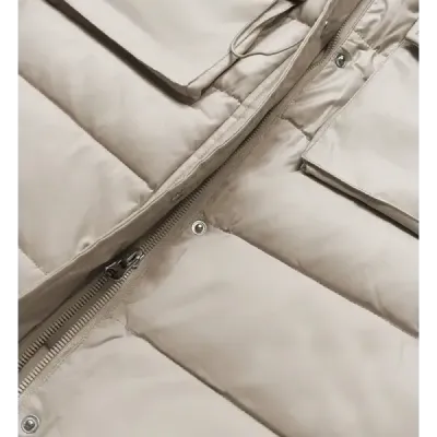 Dámska vesta s kapucňou MODA860 béžová