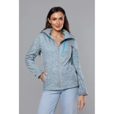 Dámska športová softshell bunda MODA1605 šedo-modrá