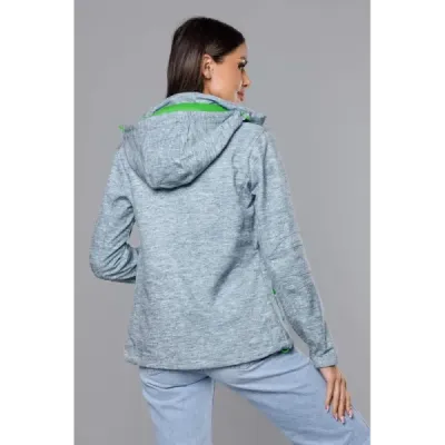 Dámska športová softshell bunda MODA1605 šedo-limetková