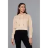 Krátka dámska mikina MODA939 krémová