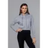 Krátka dámska mikina MODA939 svetlošedá