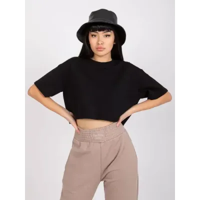 Krátka dámska blúzka crop top MODA7541 čierna