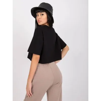 Krátka dámska blúzka crop top MODA7541 čierna