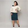 Šaty s mikinou PLUS SIZE MODA682 béžovo-zelené