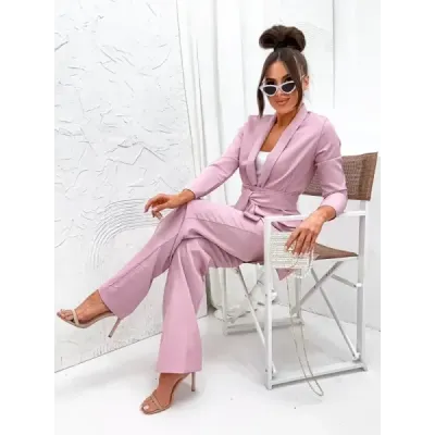 Dámsky elegantný set sako + nohavice  MODA8167 staroružový