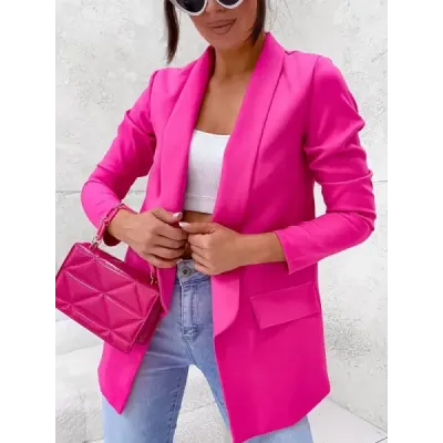 Dámske klasické sako MODA8259 fuksia