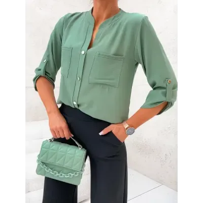 Dámska košeľová blúzka MODA713 khaki