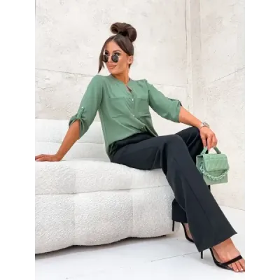 Dámska košeľová blúzka MODA713 khaki