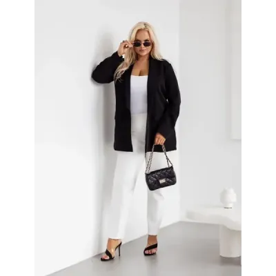 Klasické dámske sako plus size MODA8275 čierne