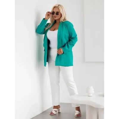 Klasické dámske sako plus size MODA8275 zelené