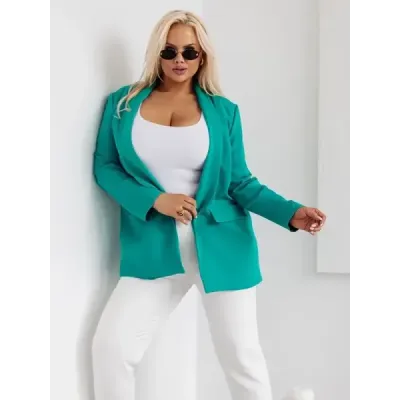 Klasické dámske sako plus size MODA8275 zelené