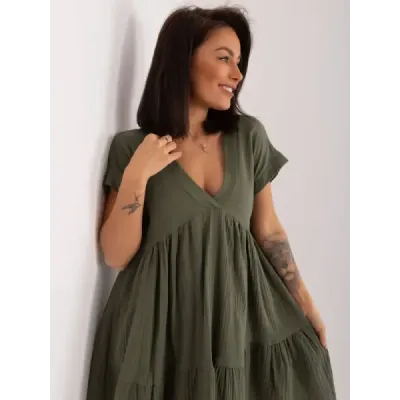 Bavlnené dámske šaty MODA6873 khaki