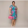 Dámske šaty s opaskom PLUS SIZE MODA744 modré