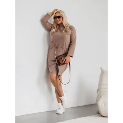 Dámske bavlnené šaty MODA719 cappuccino