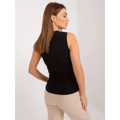 Dámske prúžkované tričko  MODA7733 čierne