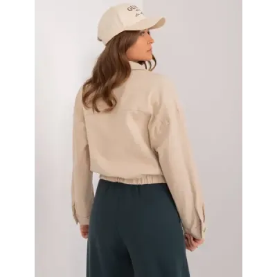 Dámska jeansová bunda oversize MODA3968 béžová