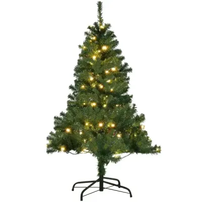 Costway Tannenbaum Künstlicher Weihnachtsbaum mit LED-Lichterketten Christbaum 120/180/210/240/270 cm Grün-120 cm