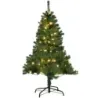 Costway Tannenbaum Künstlicher Weihnachtsbaum mit LED-Lichterketten Christbaum 120/180/210/240/270 cm Grün-120 cm