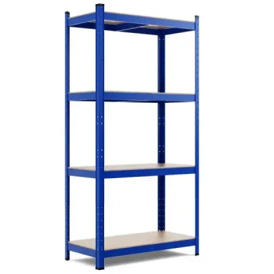 Costway 4 Ebenen Lagerregal mit Metallrahmen Schwerlastregal bis 720kg belastbar Metallregal Blau