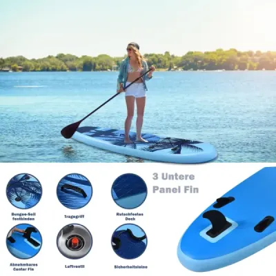 Costway SUP Board Aufblasbar Stand up Board Paddelboard Blau-M