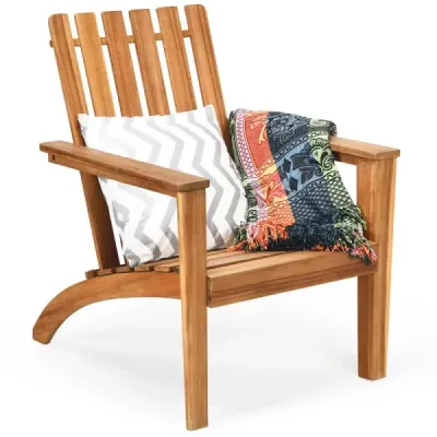 Vonkajšia drevená stolička Adirondack Klasická stolička Adirondack s ergonomickým dizajnom 69 x 73 x 85 cm Príroda