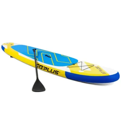 SUP Board Nafukovacia doska so širokým povrchom 305 x 76 x 15 cm Modrá + žltá + biela