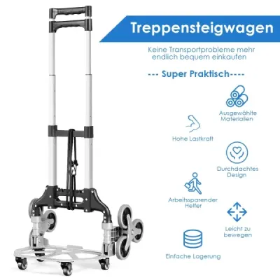 Prenosný skladací ručný vozík Hand Truck Transport Trolley Sack Truck Black + Silver