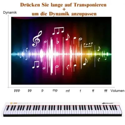 Digitálne piano s 88 klávesmi prenosná elektronická klávesnica 127 x 21,5 x 6,5 cm biela + čierna