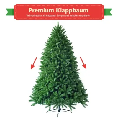 225 cm umelý vianočný stromček Vysoko kvalitné ihly z PVC Christmas Tree Green