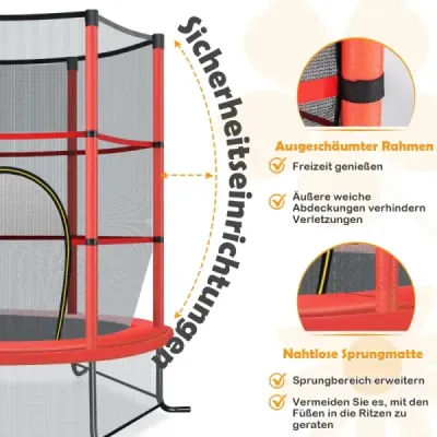 ?140 cm záhradná trampolína s bezpečnostnou sieťou Trampolína do 135 kg zaťažiteľná pre deti od 3 rokov Farebná