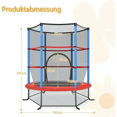 ?140 cm záhradná trampolína s bezpečnostnou sieťou Trampolína do 135 kg zaťažiteľná pre deti od 3 rokov Farebná