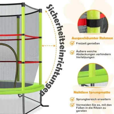 ?140 cm záhradná trampolína s bezpečnostnou sieťou Trampolína do 135 kg zaťažiteľná pre deti od 3 rokov Farebná
