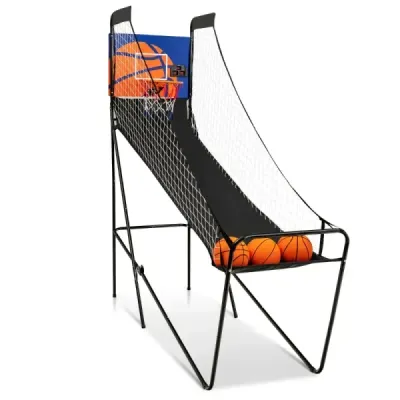 Prenosná arkádová basketbalová hra basketbalový stroj pre deti 208 x 62 x 207 cm čierna