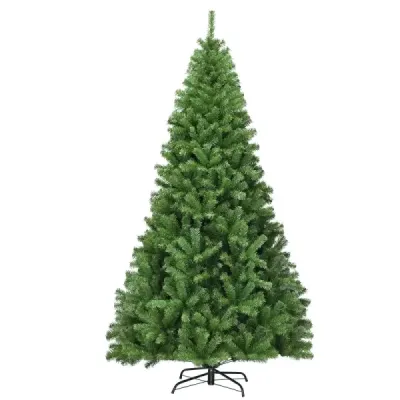 Costway Weihnachtsbaum 225 cm Künstlicher Tannenbaum mit Klappsystem 1346 Spitzen PVC Grün