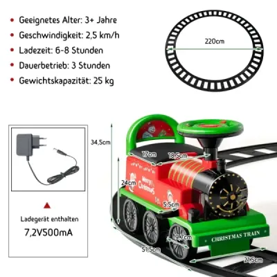 Elektrický detský vláčik 6V so 16 koľajničkami pre deti od 3 rokov