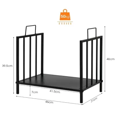 Stojan na palivové drevo kovový do 50 kg nosný stojan na palivové drevo stojan na palivové drevo 46 x 31 x 46 cm čierny