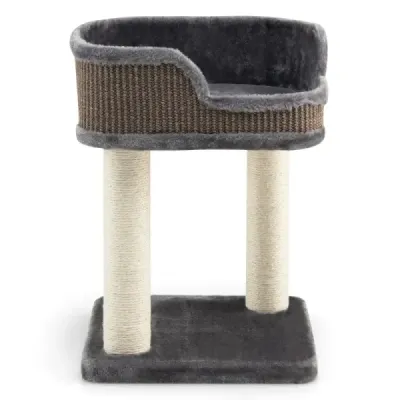 Hracie centrum Scratching Post Cat Tree s plyšovým prírodným sisalom v sivej farbe