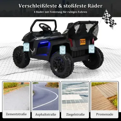 Detské auto Mobilné terénne vozidlo s 2 sedadlami a diaľkovým ovládaním 118 x 74 x 71 cm Červená farba