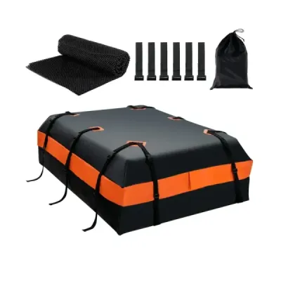 Vodotesný strešný box s objemom 600 l pre všetky vozidlá 132x100x43cm Black+Orange