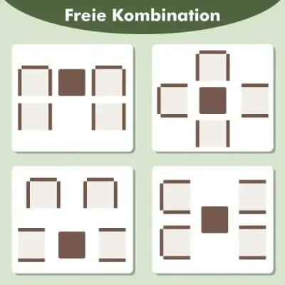 Costway Korbmöbel-Set 5-Teiliges Rattan-Möbelset für die Terrasse