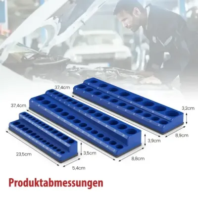 6 ks držiakov na nástrčné kľúče magnetické 1/2-palcové, 3/8-palcové a 1/4-palcové nástrčné lišty na nástrčné kľúče