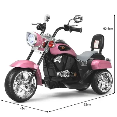 6 V elektrická motorka Motorka na batérie s hudbou 91 x 48 x 64 cm ružová