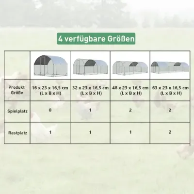 Costway Winterfester Hühnerstall aus Verzinktem Metall mit Abschließbarem Tür & Kuppeldach & Drahtgeflecht