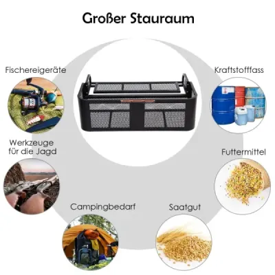 Nákladný kôš pre ATV/UTV Univerzálny zadný nosič so sieťovinou Zadný úložný kôš 104 x 67 x 31,5 cm