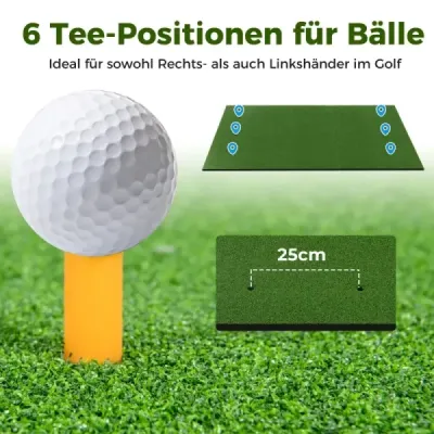 Podložka na odpalisko 3 v 1 pre golf s umelým trávnikom 2 golfové odpaliská 2 zarovnávacie tyče a 6 predvŕtaných otvorov na odpalisko 152 x 92 cm 27 mm