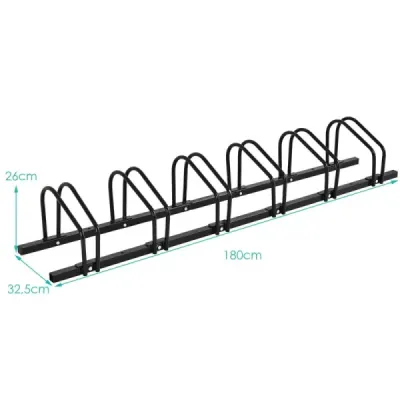 Stojan na bicykle so 6 parkovacími miestami pre bicykle Podlahový stojan čierny