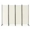 Room Divider so 4 panelmi na kolieskach 173 cm vysoká rolovacia zástena na ochranu súkromia béžová