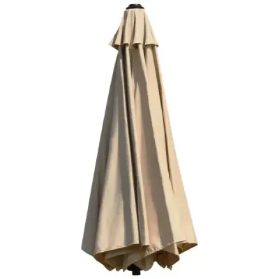 Costway 247 cm Wandschirm Terrassenschirm mit verstellbarem Mast Sonnenschirm mit Windventil Beige