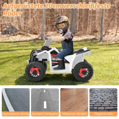 6V detská elektrická štvorkolka s prepínačom vpred/vzad Detská štvorkolka Mini Electric Quad White