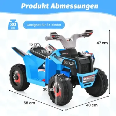 6V detská elektrická štvorkolka s prepínačom vpred/vzad Detská štvorkolka Mini Electric Quad Blue